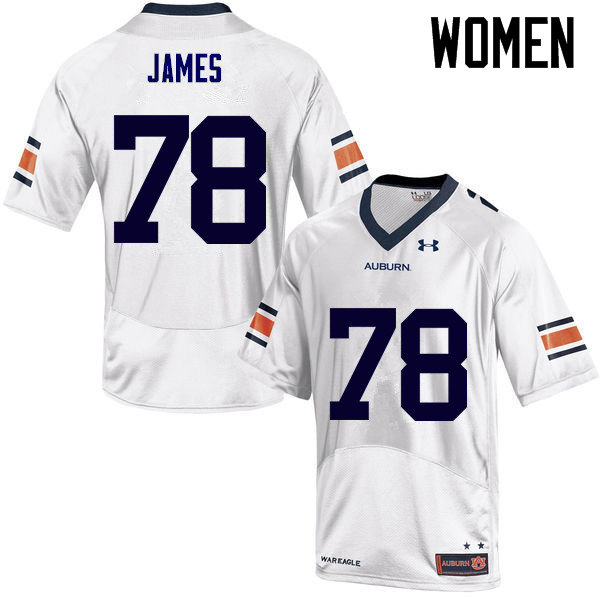 Auburn Tigers Women's Darius James #78 White Under Armour Stitched College NCAA Authentic Football Jersey DIW3574IQ